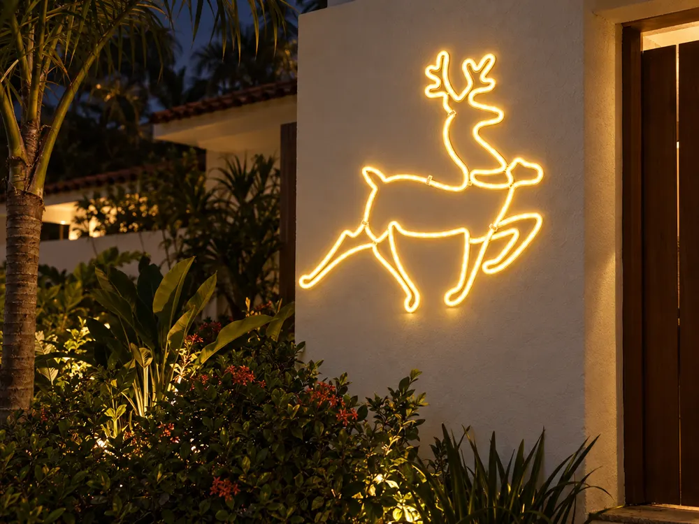 Cervo de LED 40 x 35 cm aplicado (imagem ilustrativa)