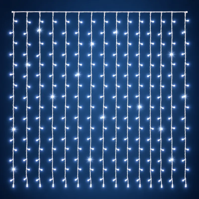 Cortina 500 LEDs 4 x 2,2 m com strobo, à prova d'água